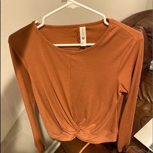 Burnt Orange Knotted Stay at Home Shirt